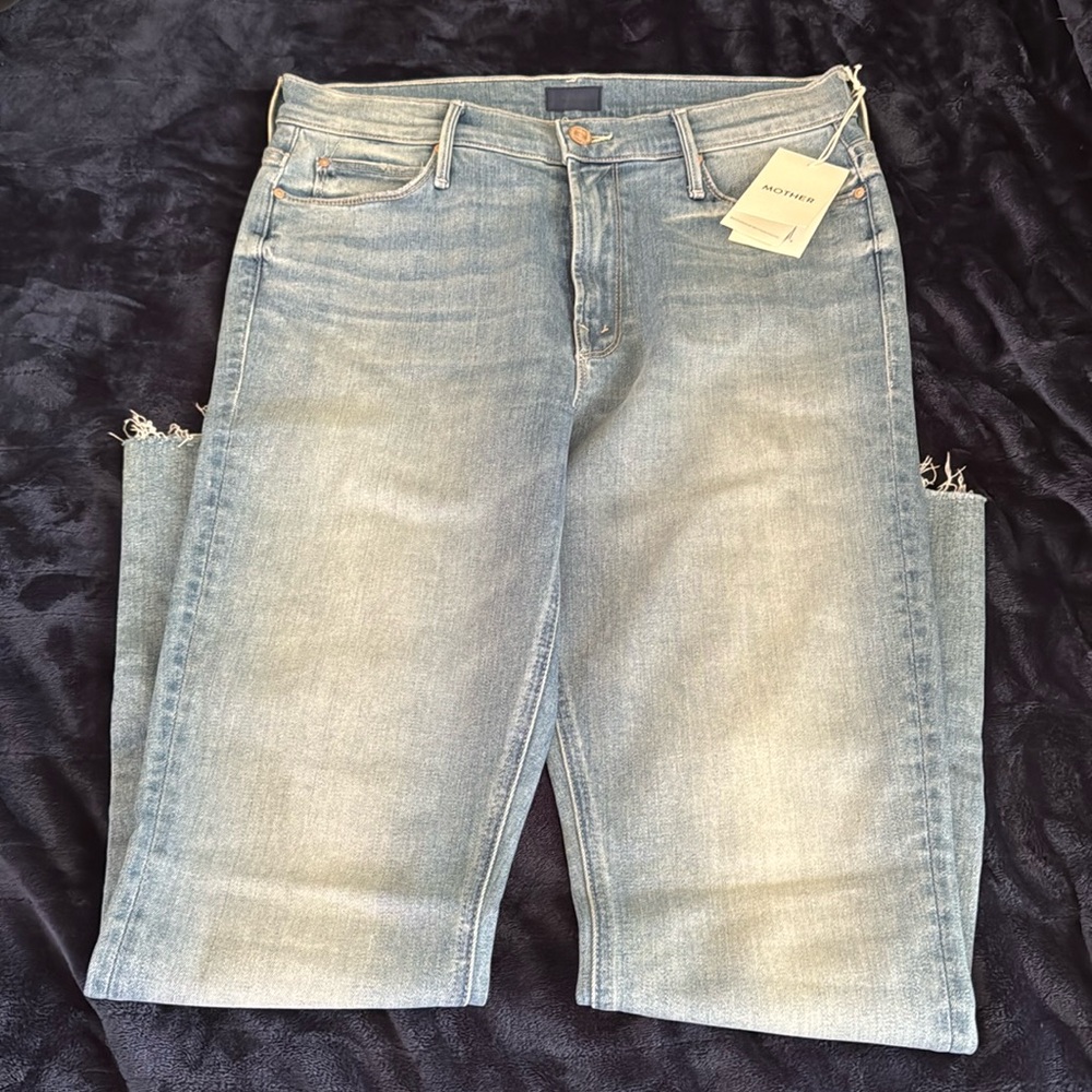 Mother Jeans the midrise dazzler ankle fray